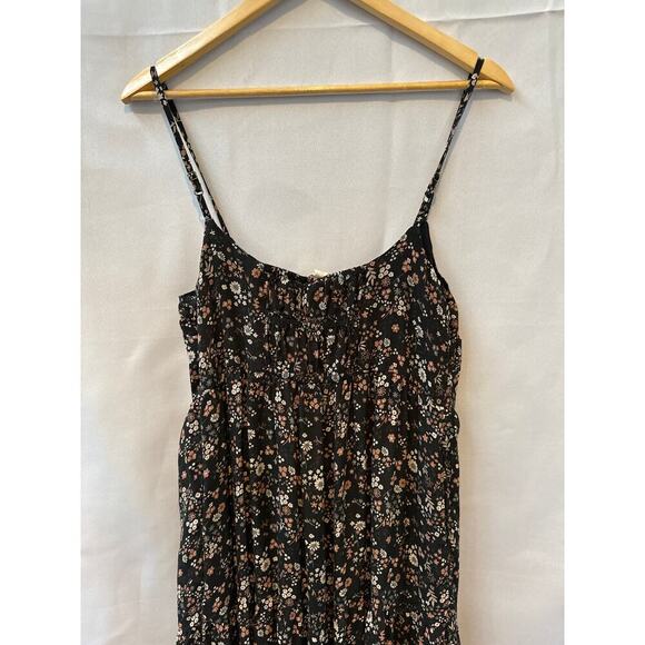 Reistor Size L Boho Floral Black Strappy Sundress - Picture 3 of 5